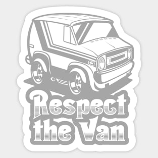 Respect The Van (Ghost Black) - White Sticker